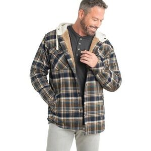 Legendary Whitetails Blue and Brown Plaid Shirt Jacket
